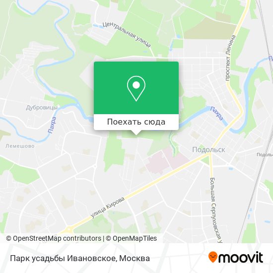 Карта Парк усадьбы Ивановское