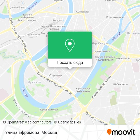 Карта Улица Ефремова