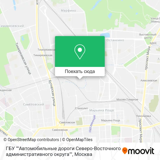 Карта ГБУ ""Автомобильные дороги Северо-Восточного административного округа""
