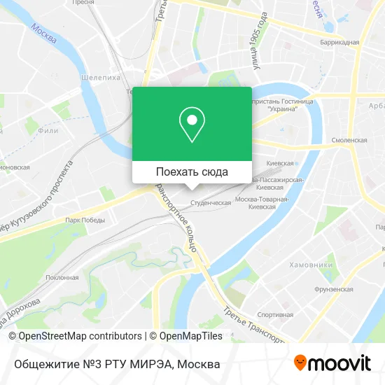 Карта Общежитие №3 РТУ МИРЭА