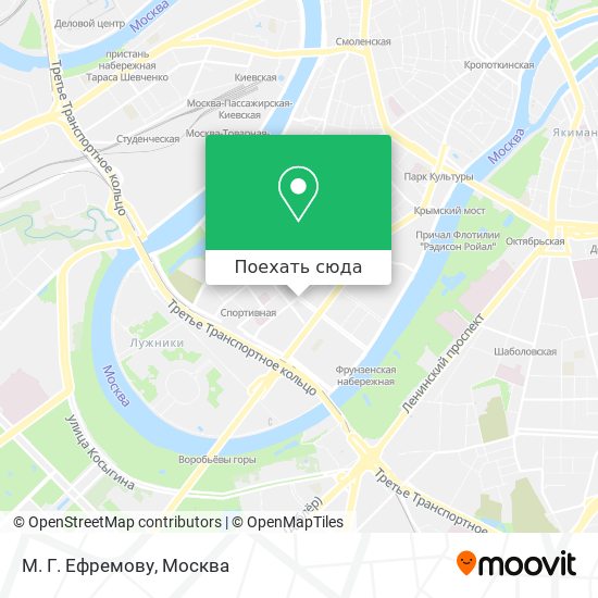 Карта М. Г. Ефремову