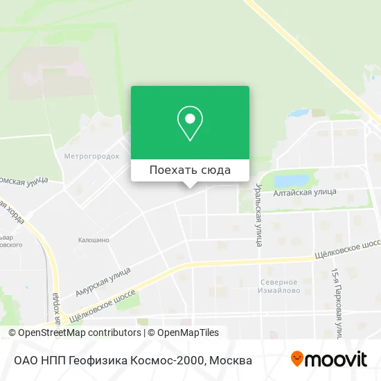 Карта ОАО НПП Геофизика Космос-2000