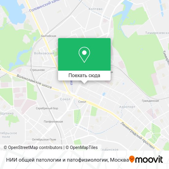 Карта НИИ общей патологии и патофизиологии