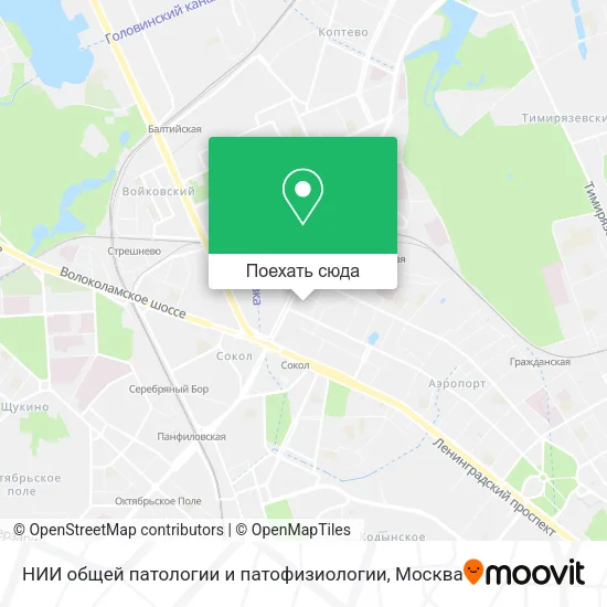 Карта НИИ общей патологии и патофизиологии