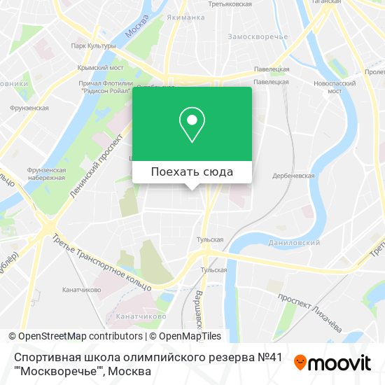 Карта Спортивная школа олимпийского резерва №41 ""Москворечье""
