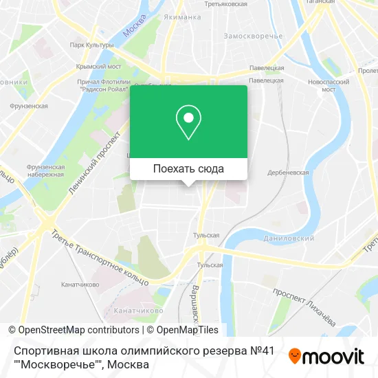 Карта Спортивная школа олимпийского резерва №41 ""Москворечье""