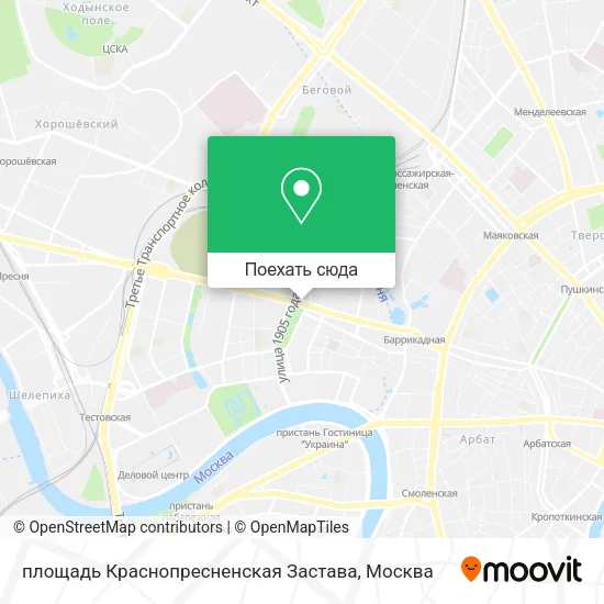 Карта площадь Краснопресненская Застава