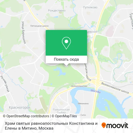 Карта Храм святых равноапостольных Константина и Елены в Митино