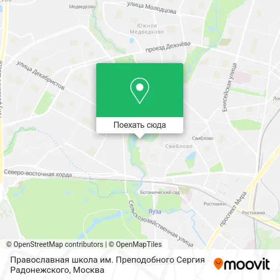 Карта Православная школа им. Преподобного Сергия Радонежского