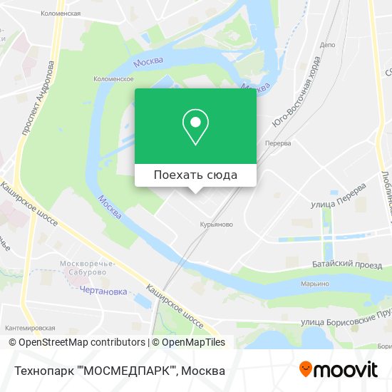 Карта Технопарк ""МОСМЕДПАРК""