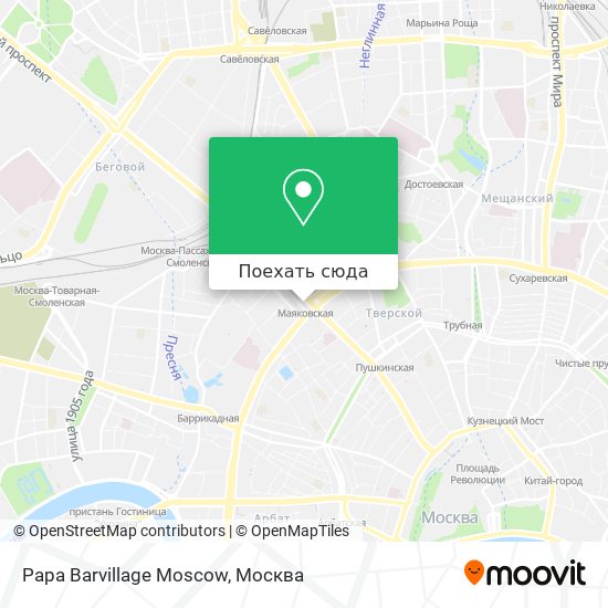 Карта Papa Barvillage Moscow