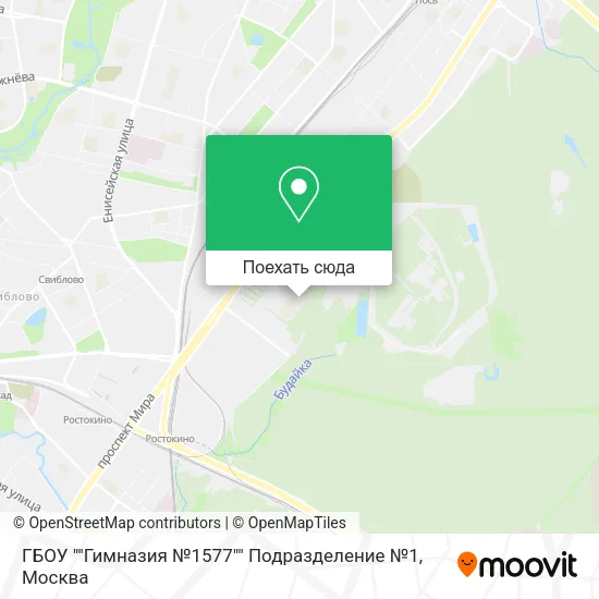 Карта ГБОУ ""Гимназия №1577"" Подразделение №1