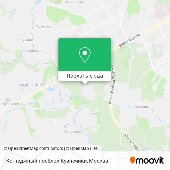 Карта Коттеджный посёлок Кузнечики