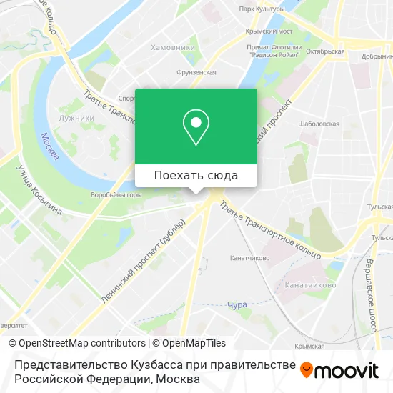 Карта Представительство Кузбасса при правительстве Российской Федерации