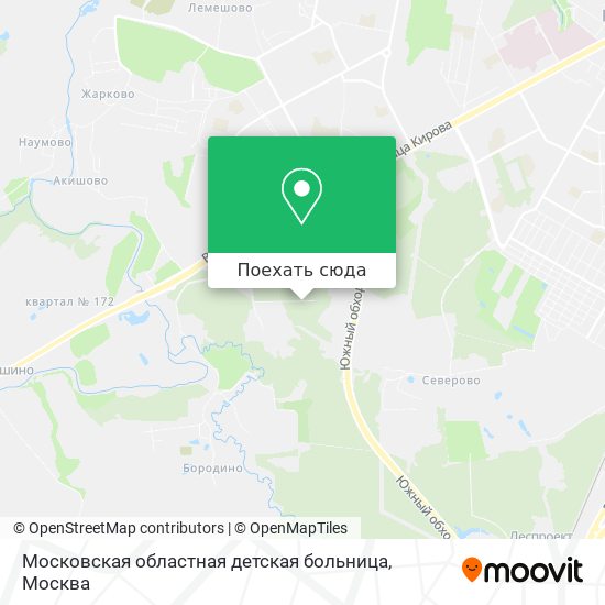 Карта Московская областная детская больница