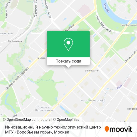Карта Инновационный научно-технологический центр МГУ «Воробьёвы горы»