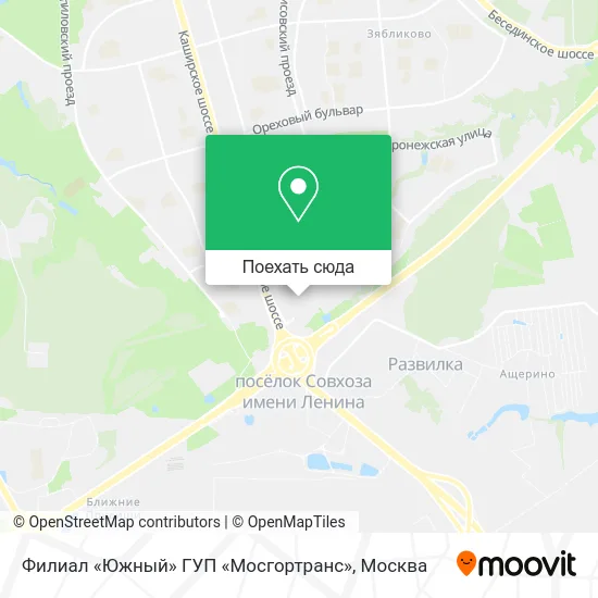 Карта Филиал «Южный» ГУП «Мосгортранс»