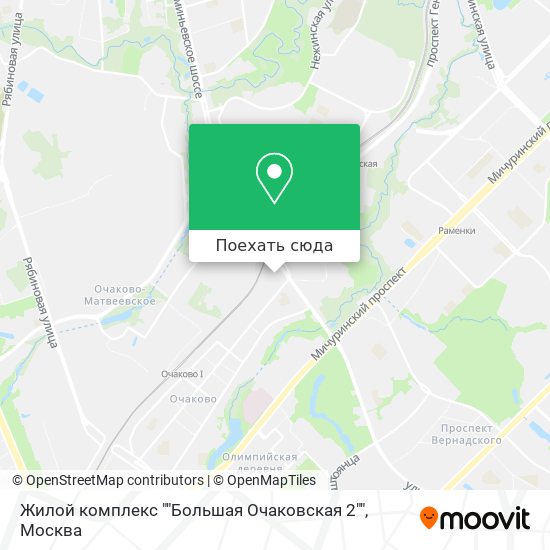 Карта Жилой комплекс ""Большая Очаковская 2""