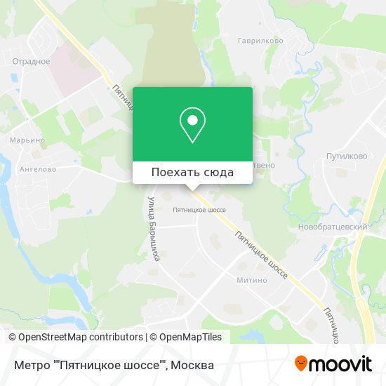 Карта Метро ""Пятницкое шоссе""