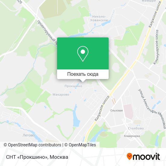 Карта СНТ «Прокшино»
