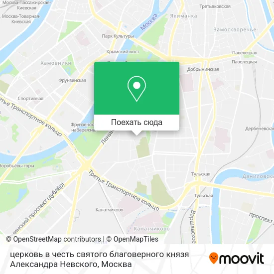 Карта церковь в честь святого благоверного князя Александра Невского