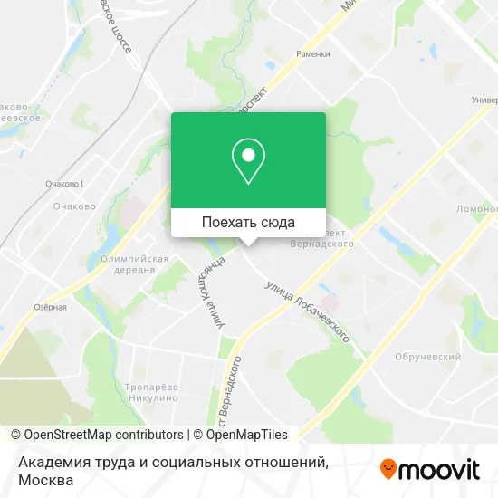 Карта Академия труда и социальных отношений