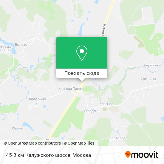 Карта 45-й км Калужского шоссе