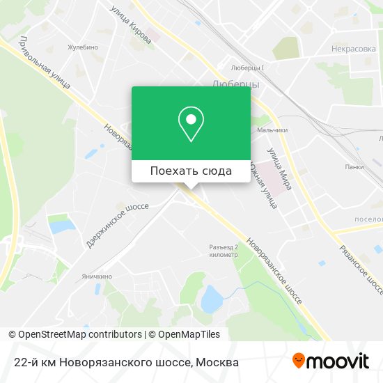Карта 22-й км Новорязанского шоссе