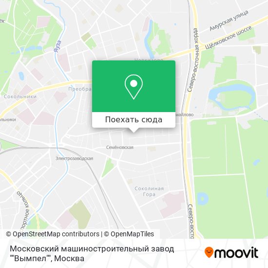 Карта Московский машиностроительный завод ""Вымпел""