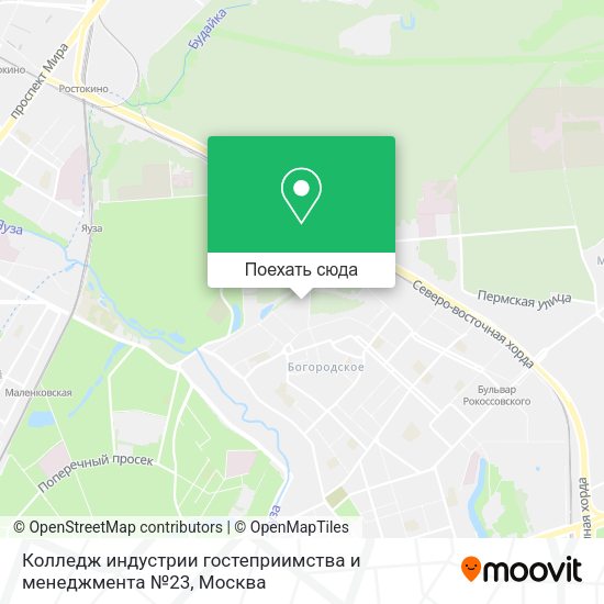 Карта Колледж индустрии гостеприимства и менеджмента №23