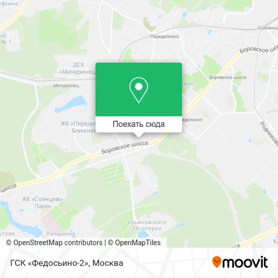 Карта ГСК «Федосьино-2»