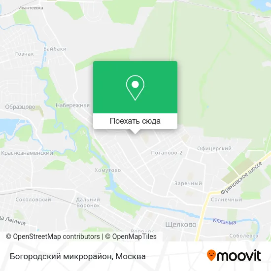 Карта Богородский микрорайон