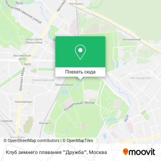 Карта Клуб зимнего плавания ""Дружба""