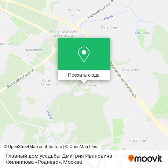 Карта Главный дом усадьбы Дмитрия Ивановича Филиппова «Роднево»