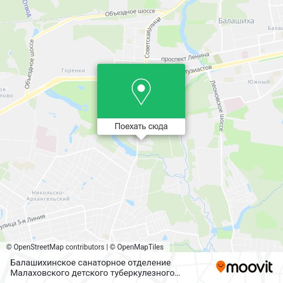 Карта Балашихинское санаторное отделение Малаховского детского туберкулезного санатория