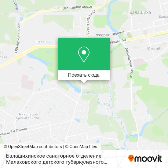 Карта Балашихинское санаторное отделение Малаховского детского туберкулезного санатория