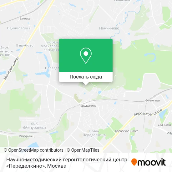 Карта Научно-методический геронтологический центр «Переделкино»