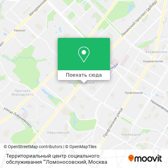 Карта Территориальный центр социального обслуживания ""Ломоносовский