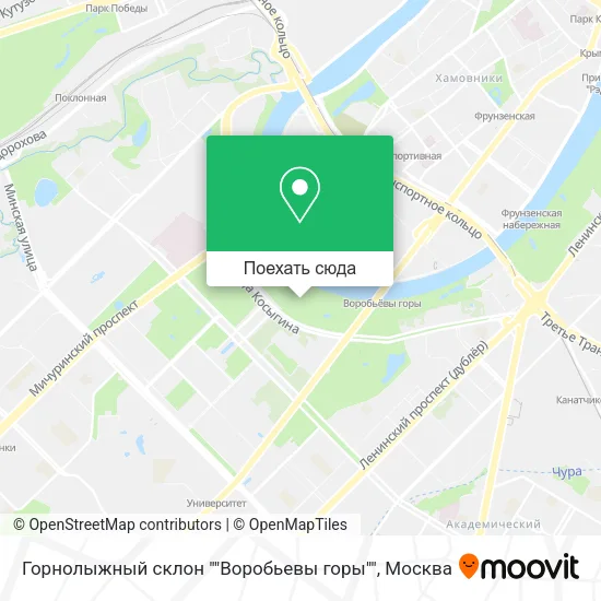 Карта Горнолыжный склон ""Воробьевы горы""