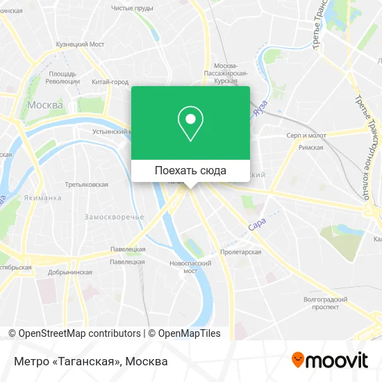 Карта Метро «Таганская»