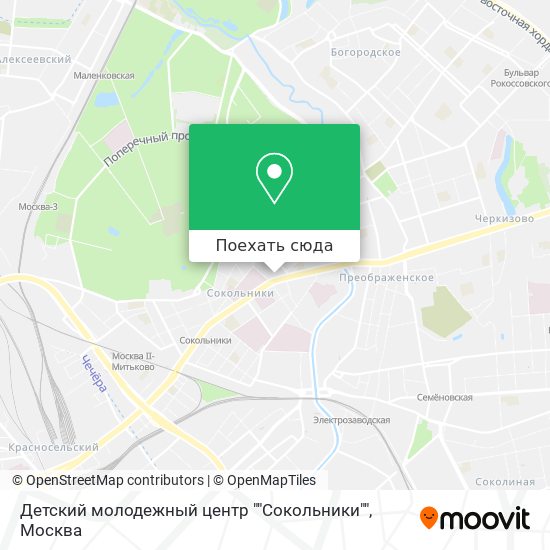 Карта Детский молодежный центр ""Сокольники""