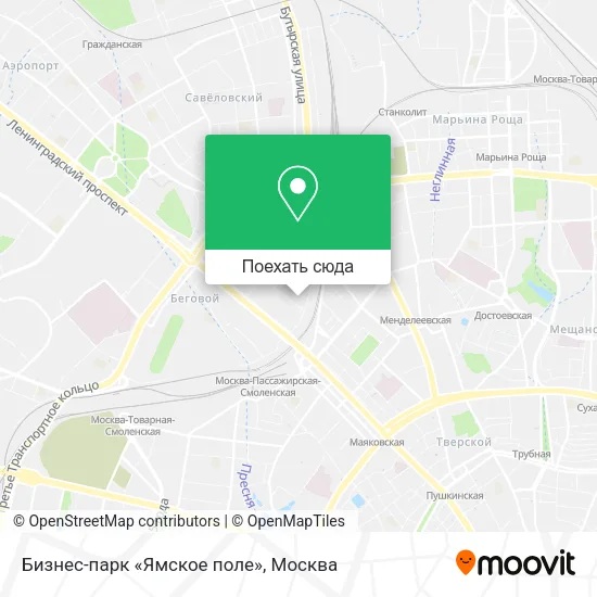 Карта Бизнес-парк «Ямское поле»