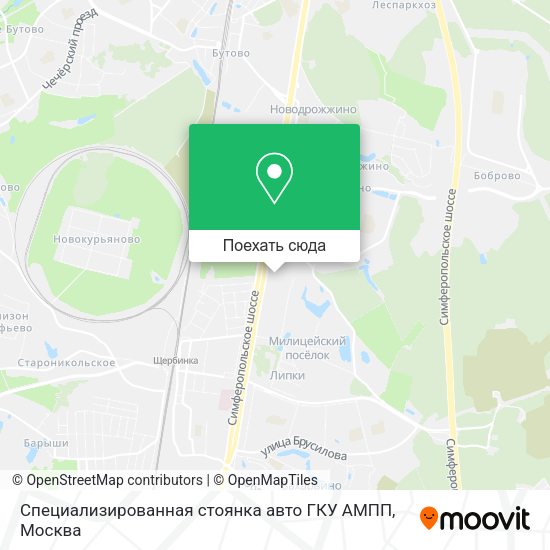 Карта Специализированная стоянка авто ГКУ АМПП