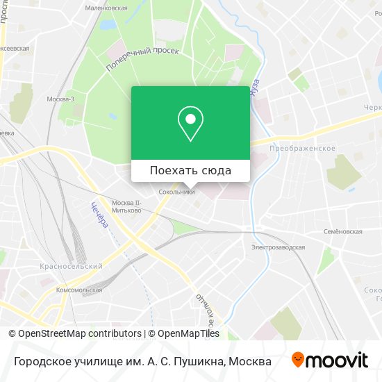 Карта Городское училище им. А. С. Пушикна