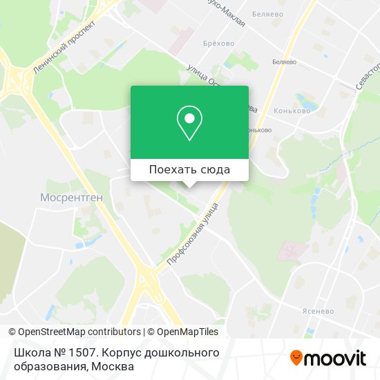 Карта Школа № 1507. Корпус дошкольного образования