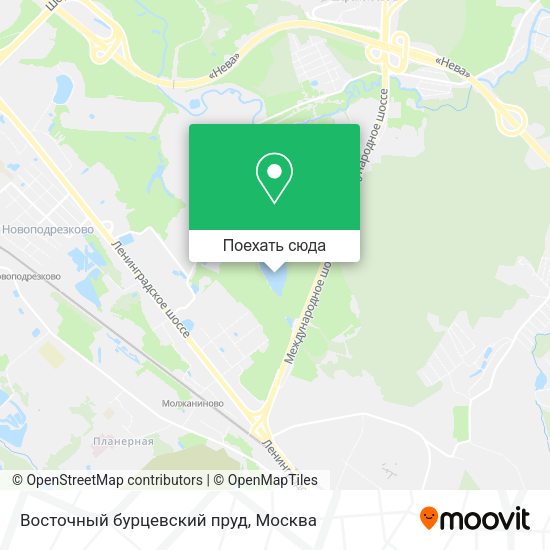 Карта Восточный бурцевский пруд