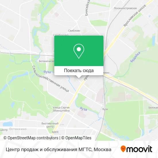 Карта Центр продаж и обслуживания МГТС