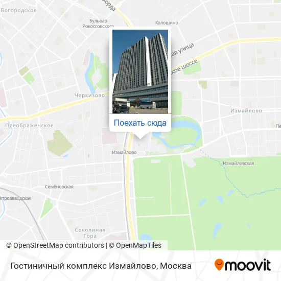 Карта Гостиничный комплекс Измайлово