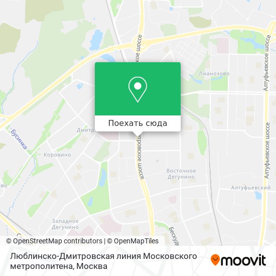 Карта Люблинско-Дмитровская линия Московского метрополитена