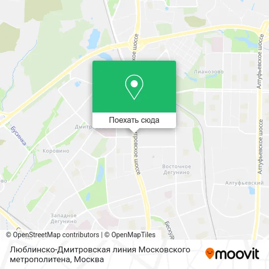 Карта Люблинско-Дмитровская линия Московского метрополитена